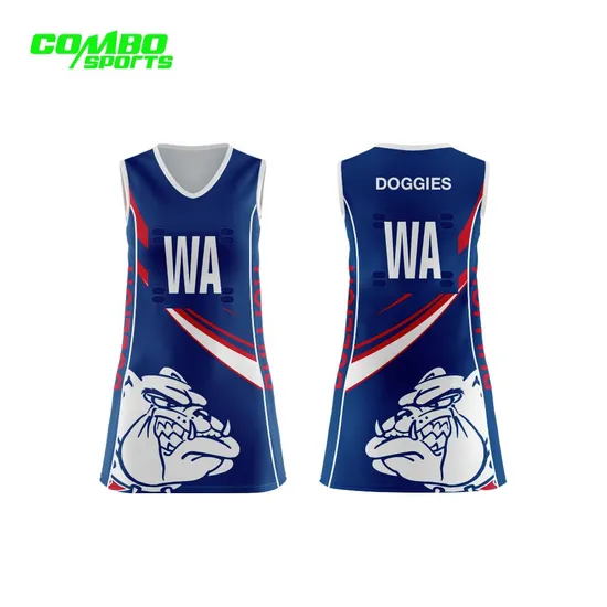No MOQ High Quality Sublimation Breathable Factory Low Price Netball Dress 