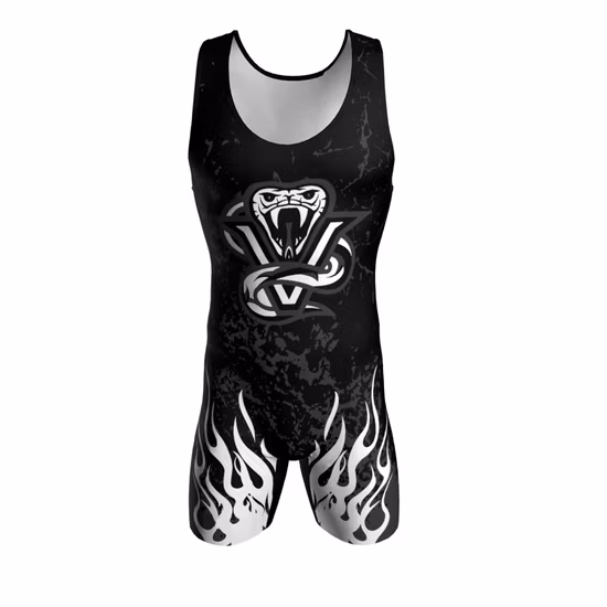 Custom Heat Transfer Printing Logo Wrestling Suit Plus Size Sublimated Weightlifting Singlet