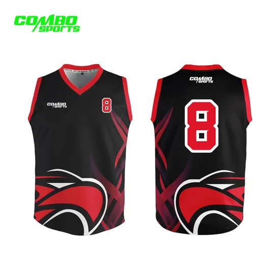 Custom Wholesale Sublimation Printed Polyester Sports Wear Basketball Soccer Baseball American Football Rugby Netball Afl Jersey for Men 