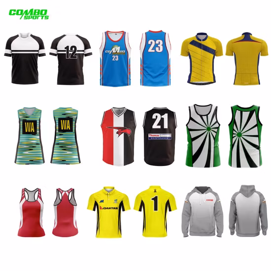 Custom Wholesale Sublimation Hoodie Polo Cycling Rugby Baseball Basketball Soccer Jersey