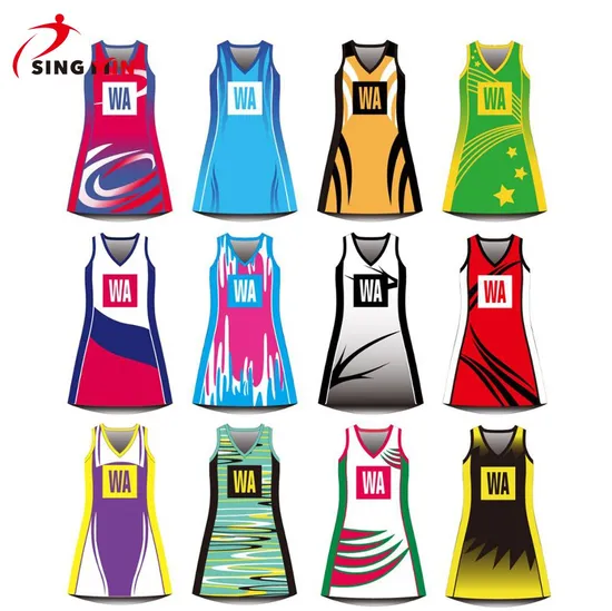 Singmin High Quality Personalization Wholesale Custom Plus Size Netball Dress 