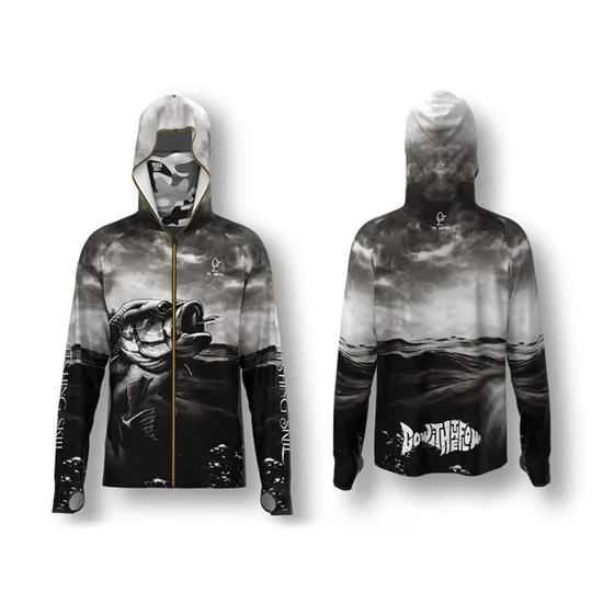 Digital Logo Print Quick Dry UV Protection Custom Sublimation Fishing Shirts 