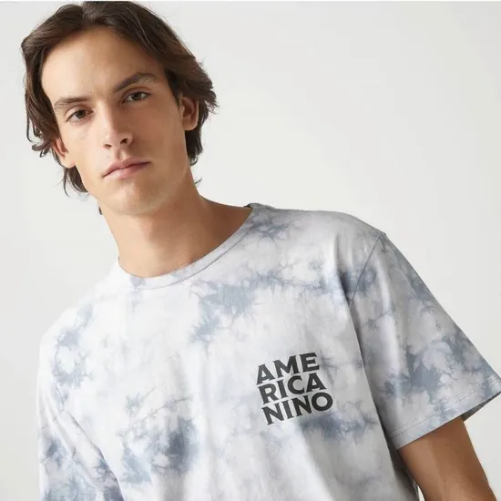 Mens Custom Casual Tie Dye and Printed Crew Neck Short Sleeve T
