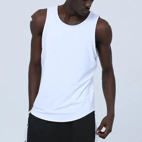 OEM ODM Custom Logo Plain Breathable Mens Round Neck Singlet Singlets for Men Cotton Workout Muscle Bodybuilding Mens Tank Top 