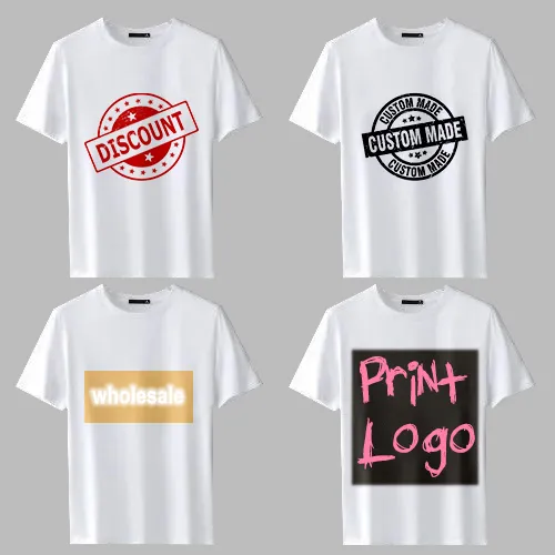 Wholesale Printed Tee Custom Logo Print T Shirt Men Short