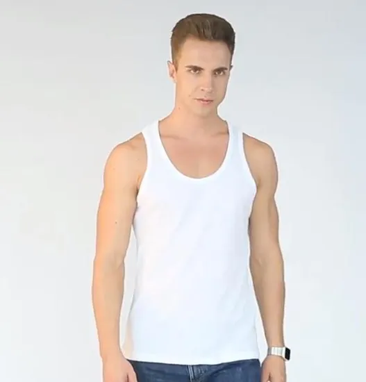 Cotton Singlet Men Sport Wear Gym Singlet for Men 