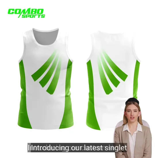 Custom Design 100% Polyester Women Workout Fitness Marathon Running Vest Gym Singlet 
