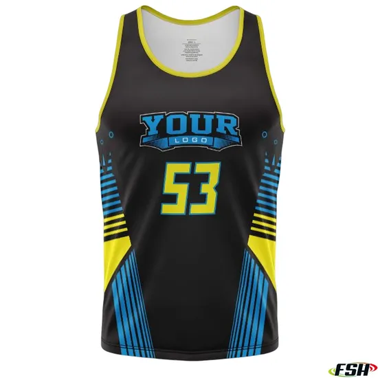 2022 Hot Sale Custom Design Custom Logo Sublimation Print 100% Polyester Breathable Quick Dry Durable Fitness T Shirts Running Singlet 