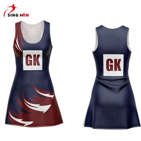 Wholesale Custom Full Sublimation Printing Netball Uniforms Girls Design Netball Dresses 