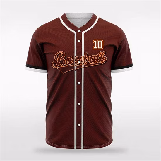 Pure Color Sublimation Custom Team Name Logo Polyester Baseball Jersey